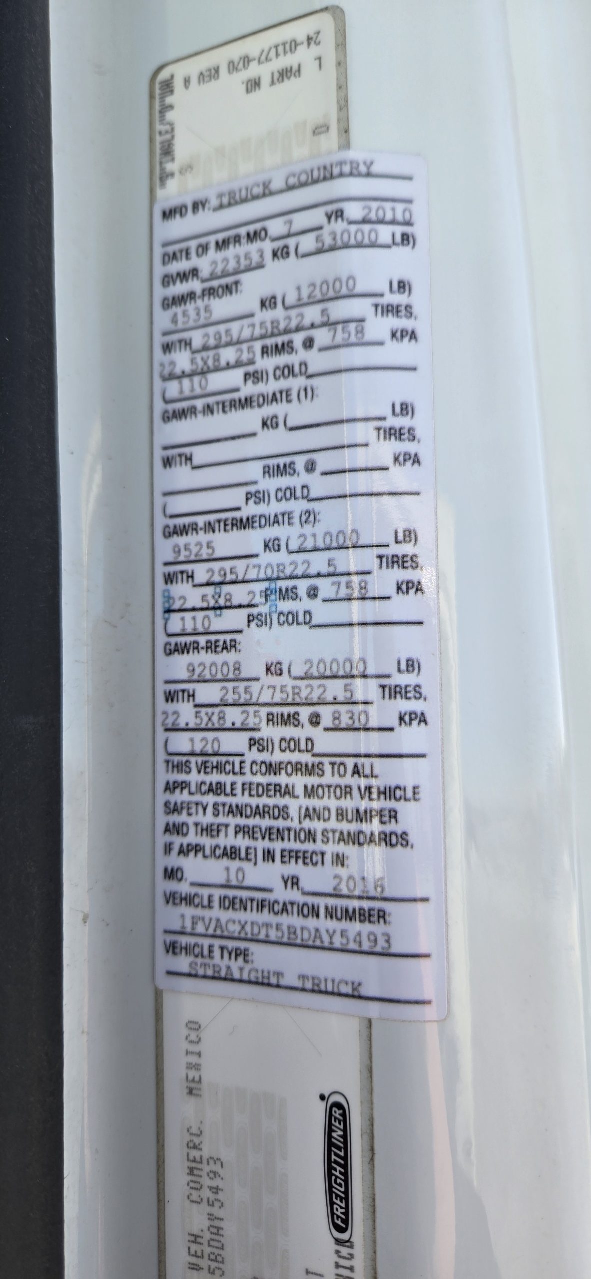 2011 Freightliner M2 106 068Rf00000ZxAos 2011 Freightliner M2 106 068Rf00000ZxAos